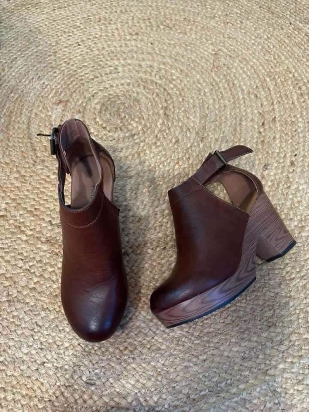 Pierre Dumas Brown Platform Slingback Clogs